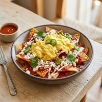 Chilaquiles con Huevos Revueltos